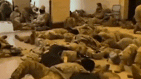 现场！美国数千国民警卫队士兵躺倒在国会大厦