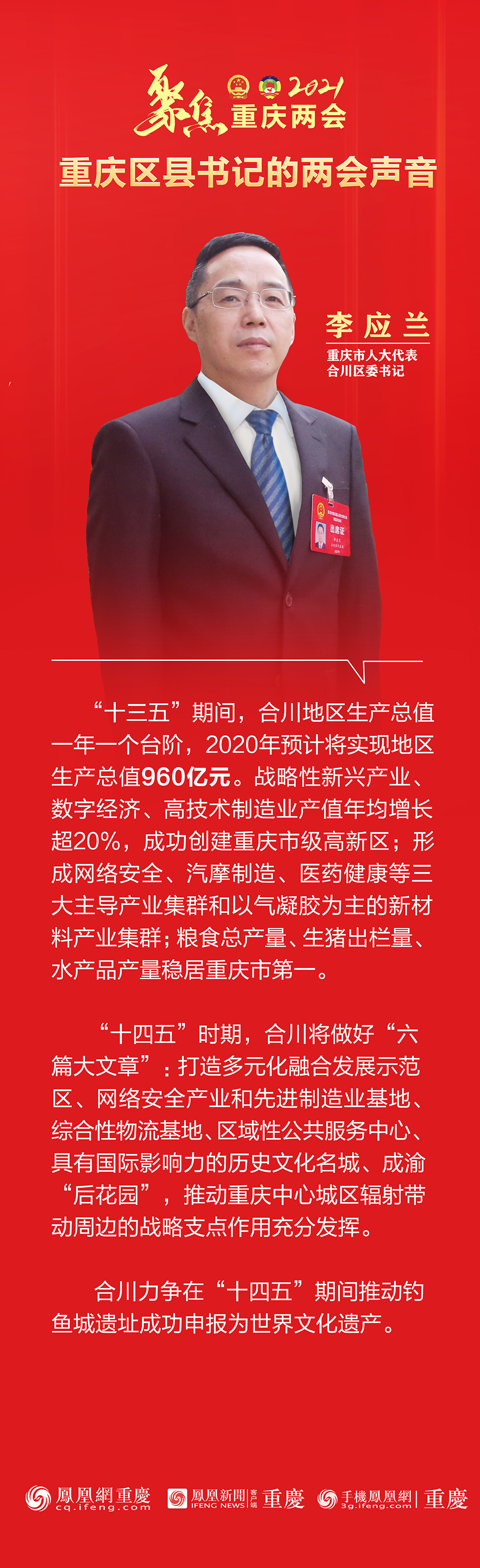 合川区委书记李应兰做好六篇大文章建设双百区域中心城市