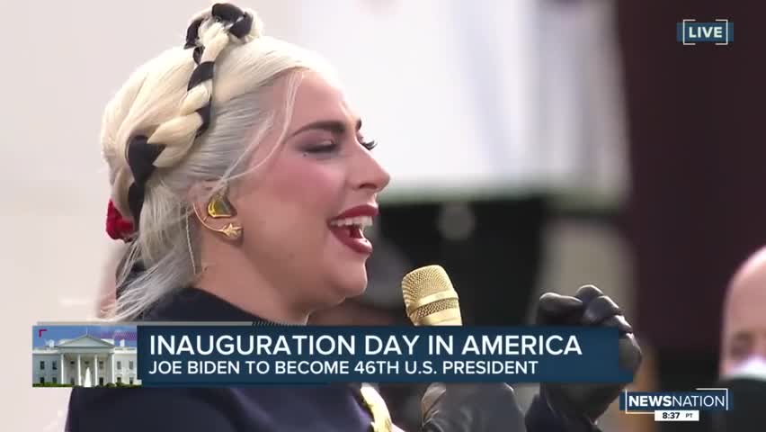 ladygaga在美国总统就职典礼上演唱国歌洛佩兹也献唱