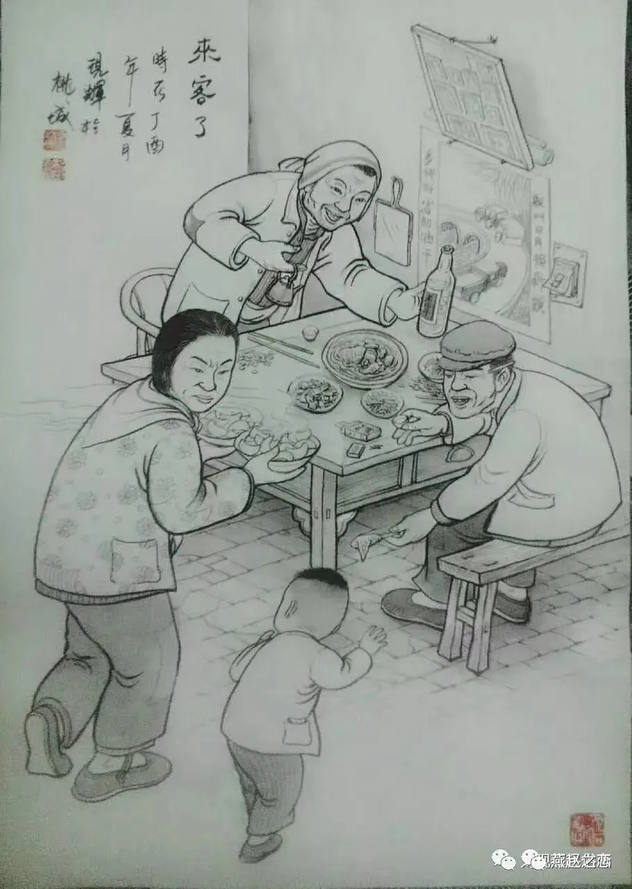 春节绘画素材 铅笔画图片