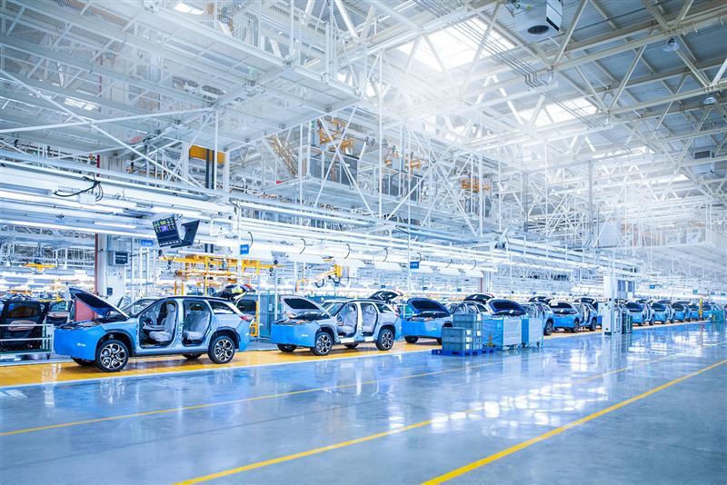 江淮蔚来汽车工厂的生产车间。 合肥市委宣传部 供图