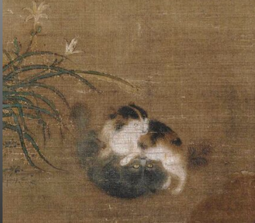▲南宋 毛益（传） 蜀葵游猫图