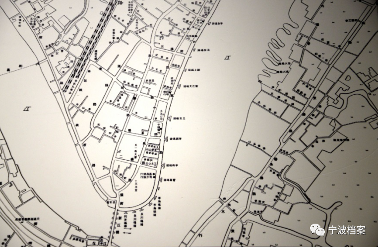 1935年《鄞县城厢图》江北岸局部