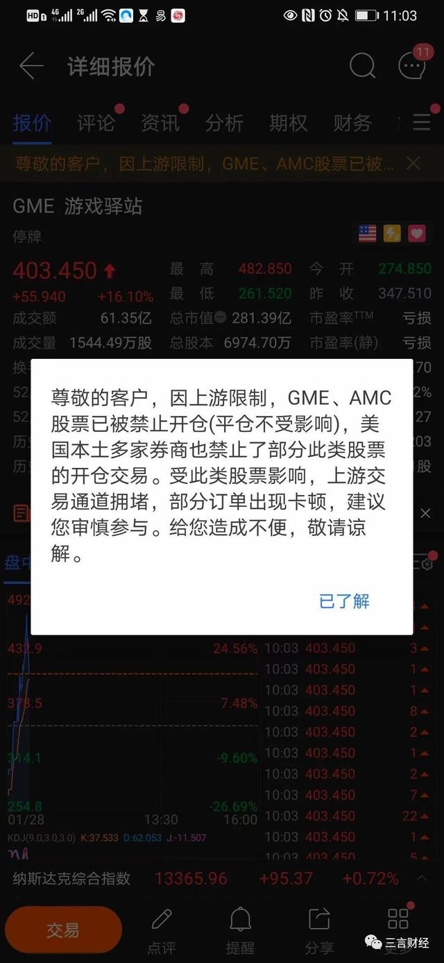 世纪逼空大战终结 多家券商禁止gme Amc开仓交易 富途控股亦发通知 凤凰网