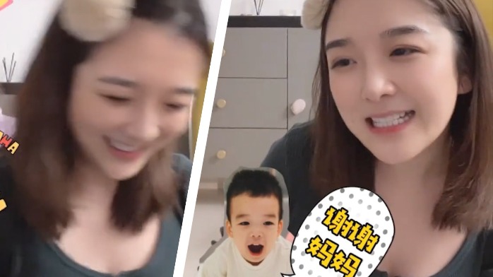 王栎鑫前妻吴雅婷分享好物，儿子一旁捣乱，女儿惊喜出镜搞怪大笑