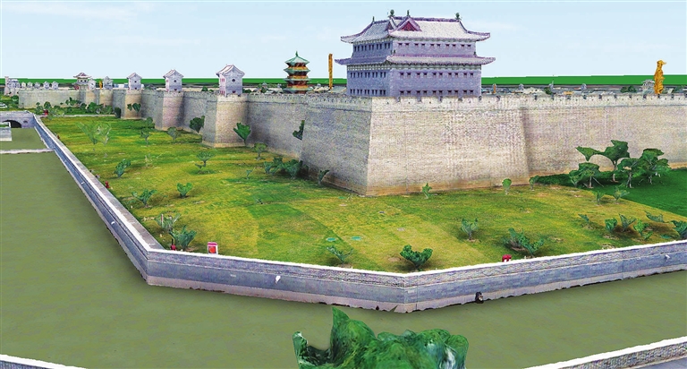 晋阳古城的实景三维模型绵延的西山,玉带般穿城而过的汾河,交织成网的