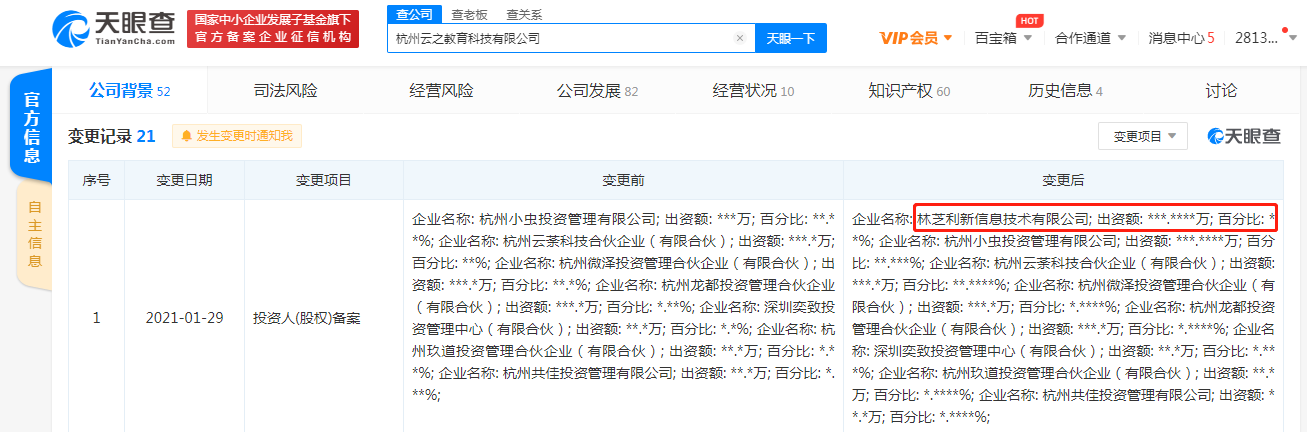 腾讯关联公司入股云之教育 后者为“校园号”研发者