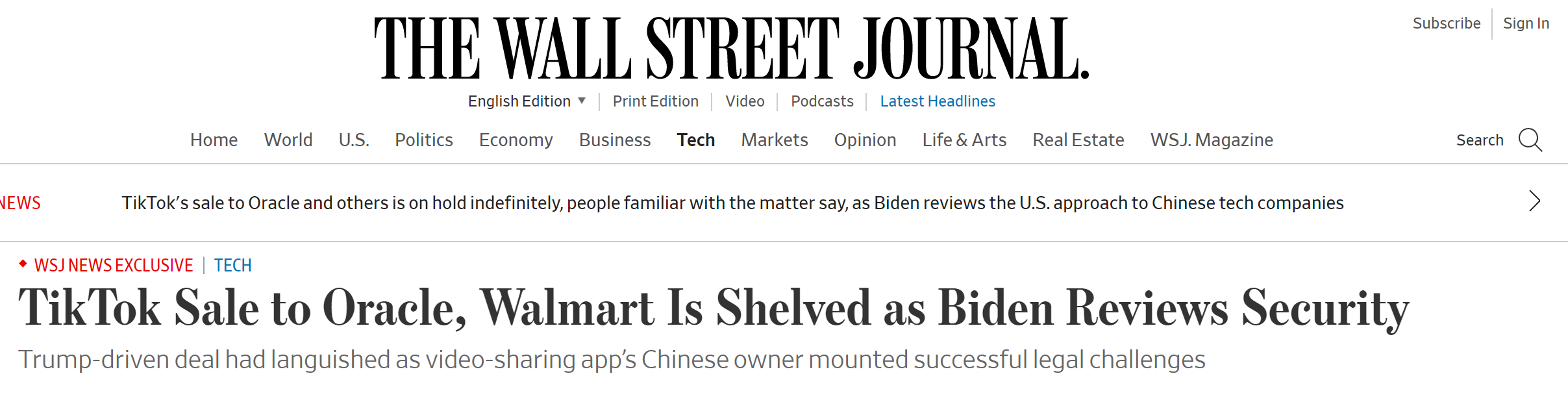 美媒爆料美国要求tiktok出售其在美资产的计划已无限期搁置