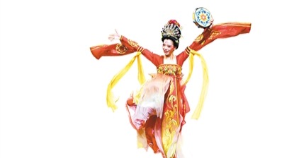 舞台剧唐代宫廷燕乐《鼓》演员。(记者 尚洪涛 冯炜 摄)
