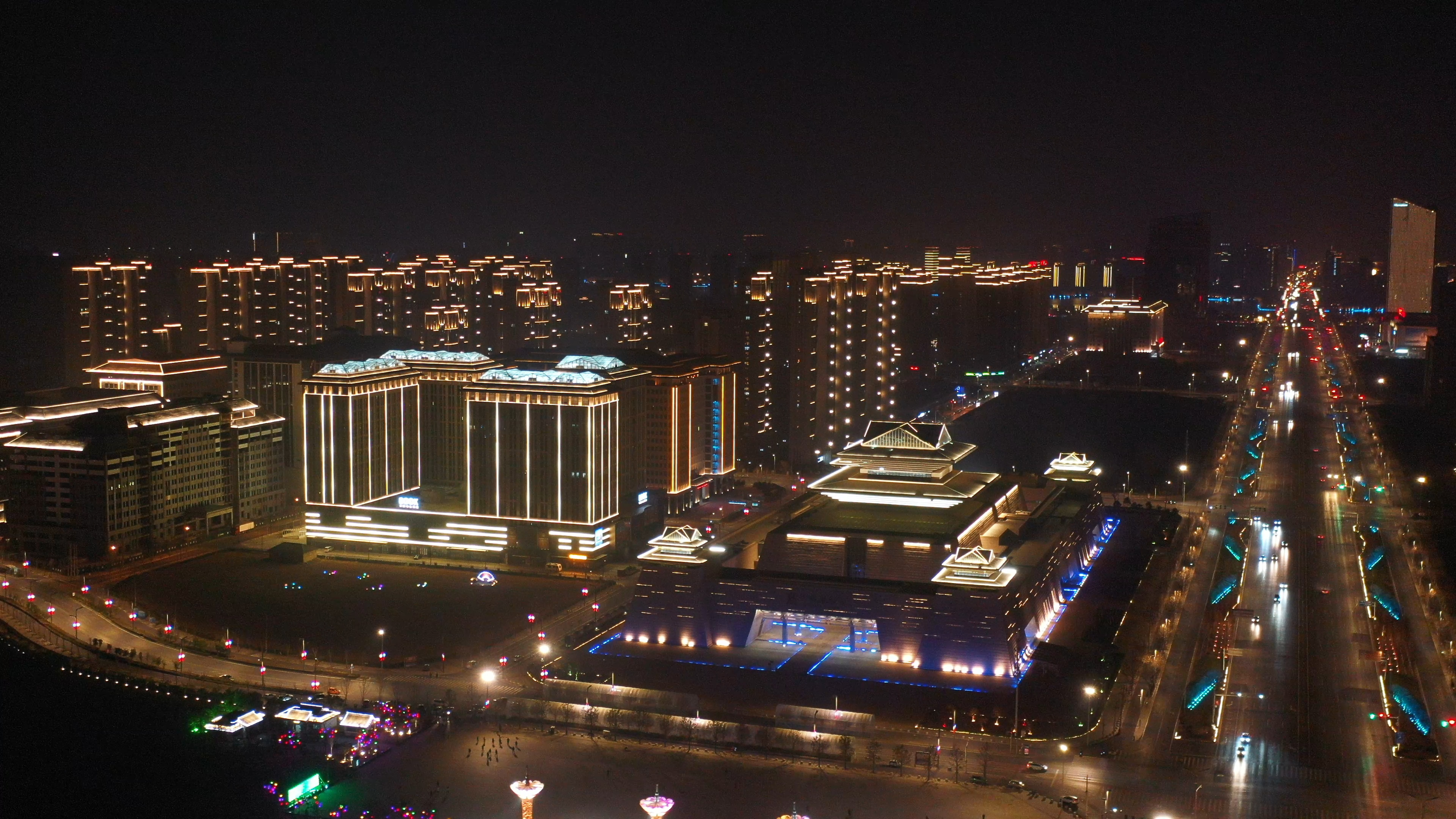 惊艳开封市一体化示范区点亮夜景喜迎新春