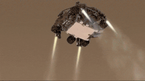 空中吊车技术帮助毅力号完成登陆火星的最后一步 | NASA/JPL