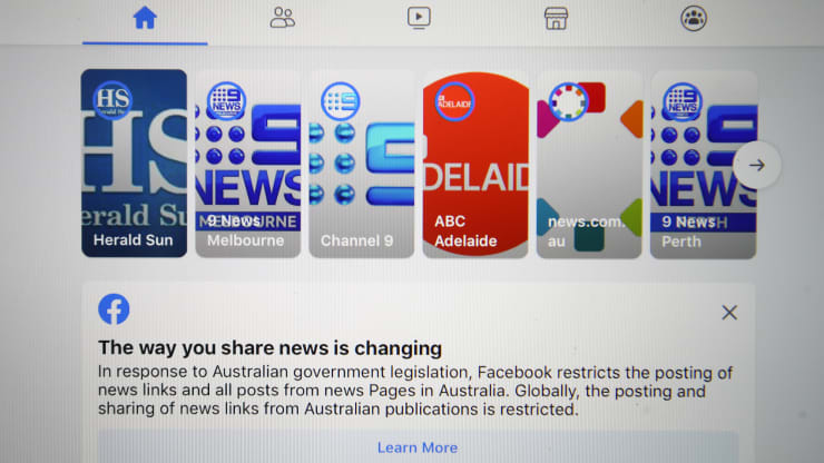 Facebook限制澳大利亚人查看新闻