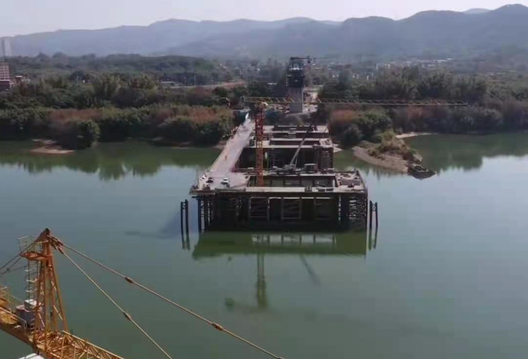 博罗东江特大桥墩身施工现场