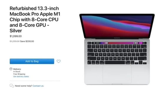 苹果开始销售搭载M1处理器的MacBook Pro 13官翻机:85折_凤凰网