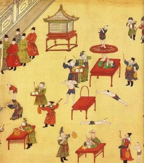 图为《宪宗元宵行乐图卷》（局部）