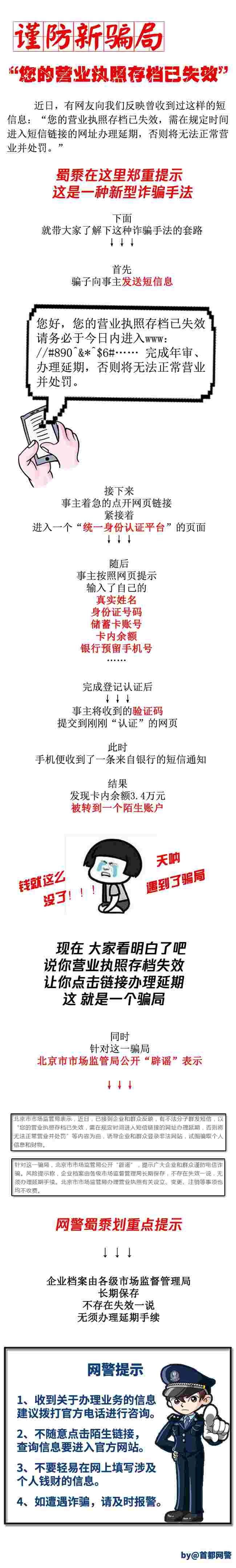 首都网警提示 警惕“营业执照存档已失效”新型骗局