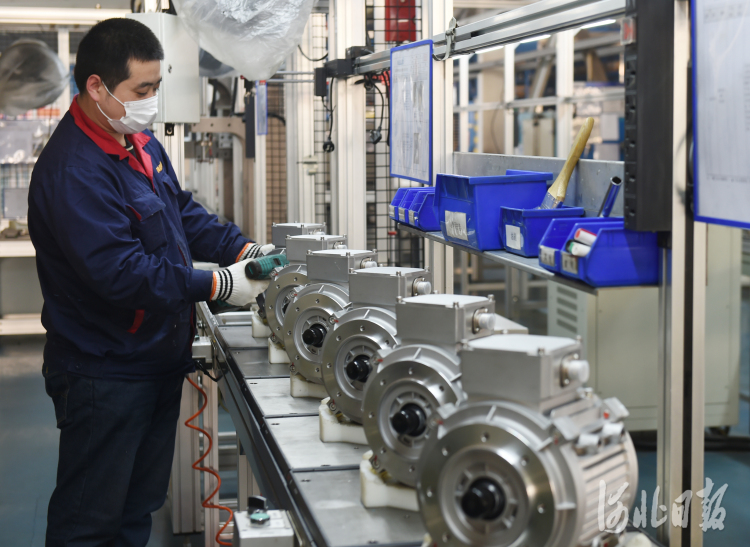 2021年3月4日，位于河北省石家庄市元氏县的耐力股份有限公司车间，员工在生产线上忙碌。