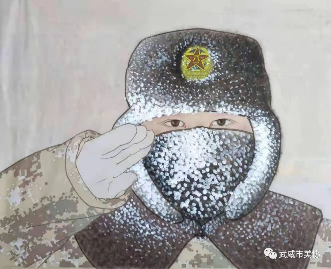 边防战士绘画作品图片