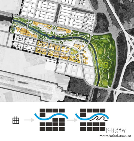 “曲廊”空间形态平面图。
