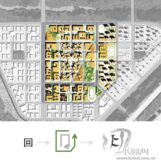 “回廊”空间形态平面图。