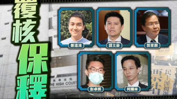 香港高院处理5名反对派保释复核 其中谭文豪、郭家麒继续还押_凤凰网
