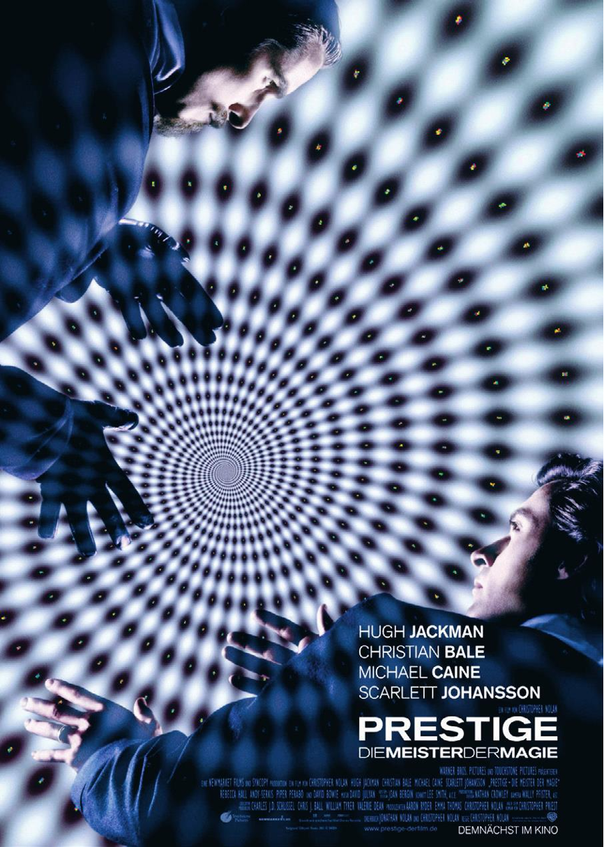 《致命魔术》（2006）：螺旋催眠光暗示了由克里斯蒂安·贝尔和休·杰克曼饰演的魔术师所处的魔法世界，以及其中的竞争、欺骗和悲剧。