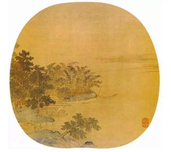 图1，宋代团扇 图2，宋代团扇