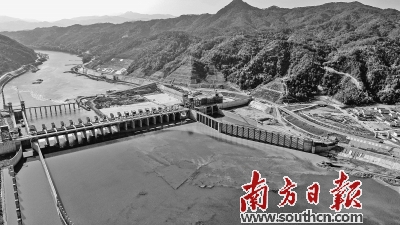 韩江高陂水利枢纽工程可有效优化韩江水资源配置，惠及人口约750万人。南方日报记者 何森垚 摄