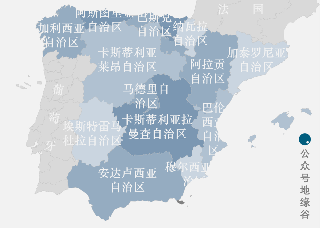 西班牙自治区地图图片