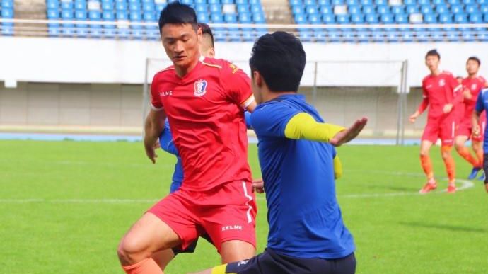 热身赛-江西北大门2-1<em>广西</em><em>哈</em><em>嘹</em>，朱明鑫破门