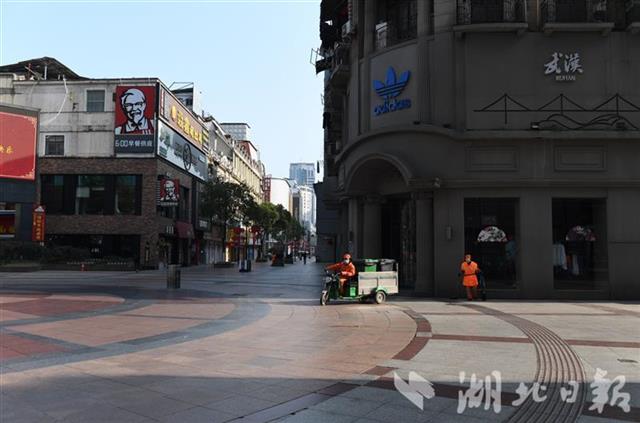 2020年1月30日的江汉路步行街。
