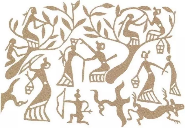 战国时期出土的采桑人物图青铜壶上的采桑纹饰。  中国丝绸博物馆 图