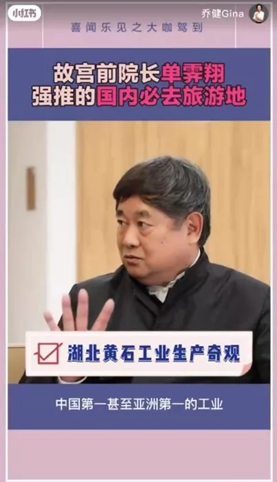 故宫前院长单霁翔为黄石“带货”！