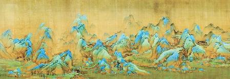 利用矿物颜料绘制的著名山水画《千里江山图》