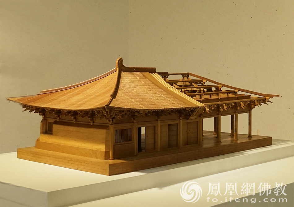 ▲佛光寺东大殿模型（图片来源：凤凰网佛教 摄影：王子轩）