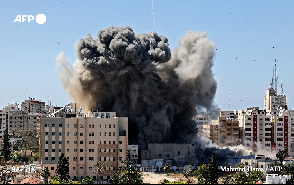 以色列轰炸加沙媒体大楼现场公布 哈马斯警告特拉维夫居民