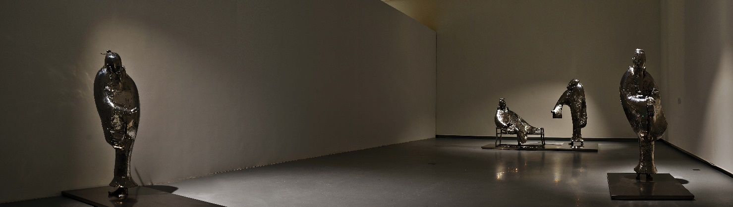 李象群《元四家》高铬不锈钢铸造,组雕,2013-2016年