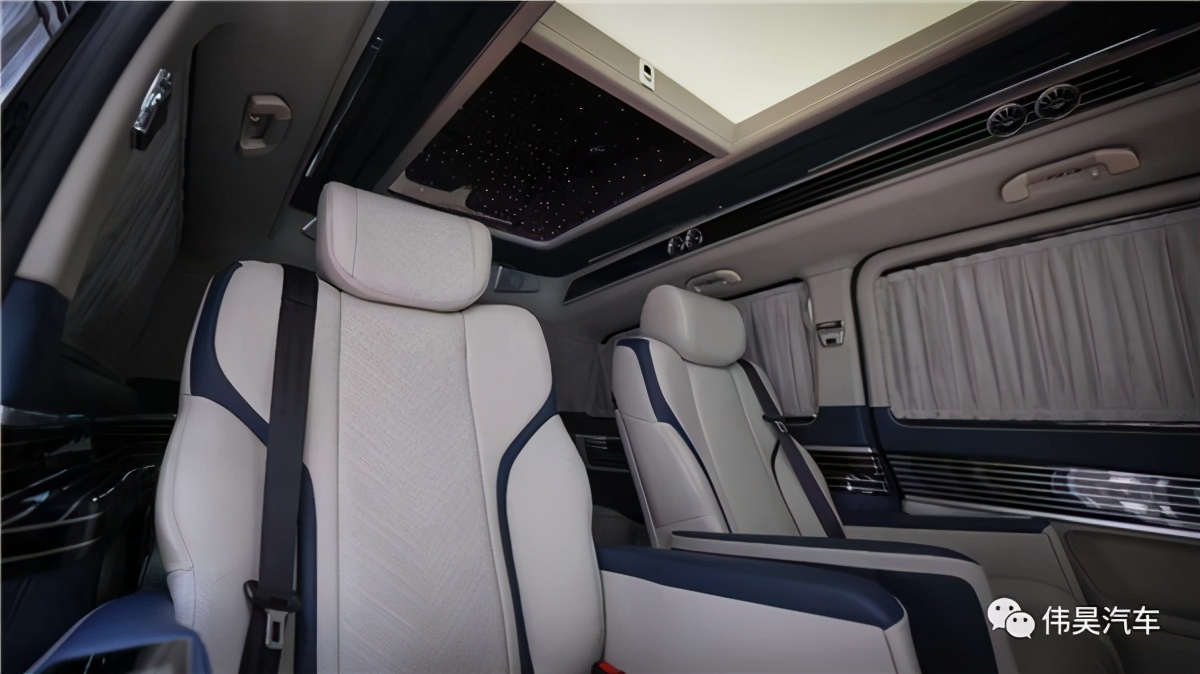 新款上海伟昊定制奔驰V级七座商务车，灵感源于大海星辰元素