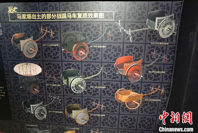 图为马家塬遗址出土的部分战国马车复原效果图。　冯志军 摄