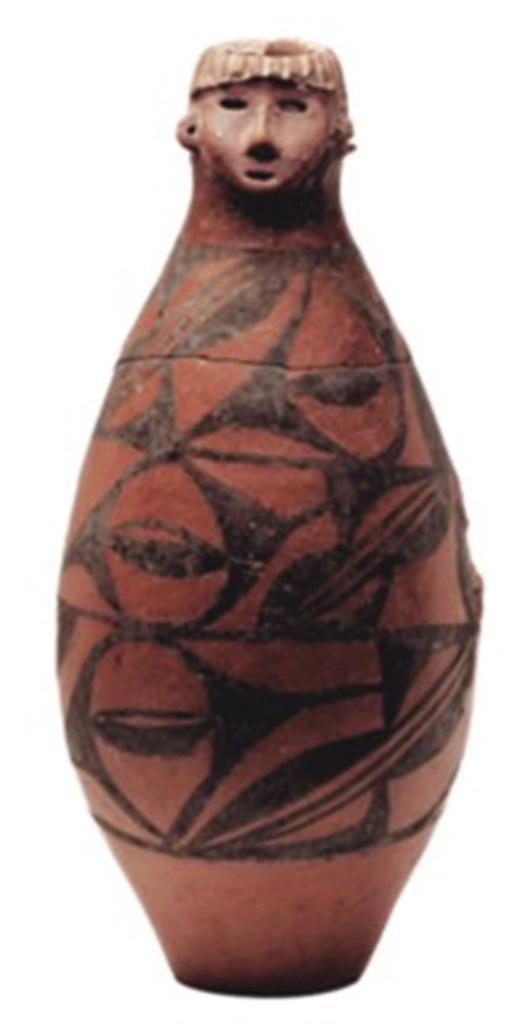 人头形器口彩陶瓶