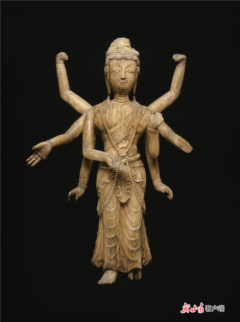 法国吉美博物馆馆藏敦煌文物《千手观音》是敦煌唐代木雕的典型代表
