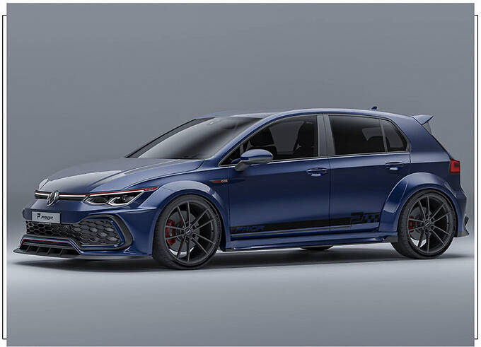 大众全新高尔夫gti改装版双出排气配赛车风格宽体外观套件