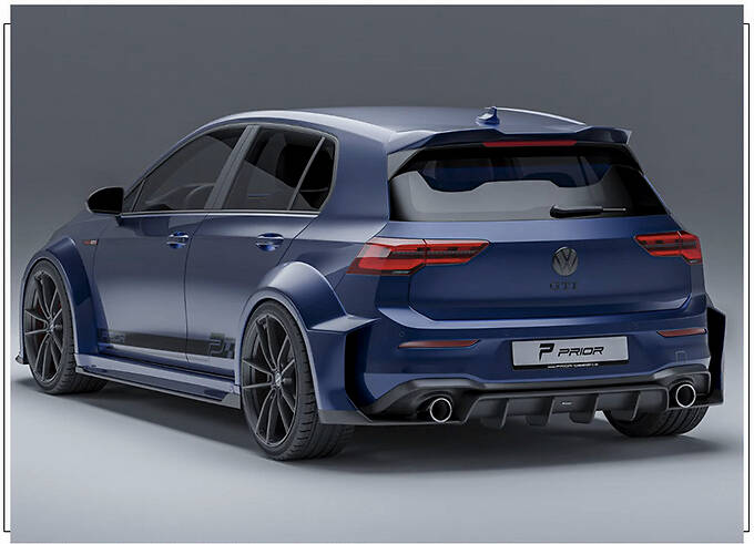 大众全新高尔夫gti改装版双出排气配赛车风格宽体外观套件