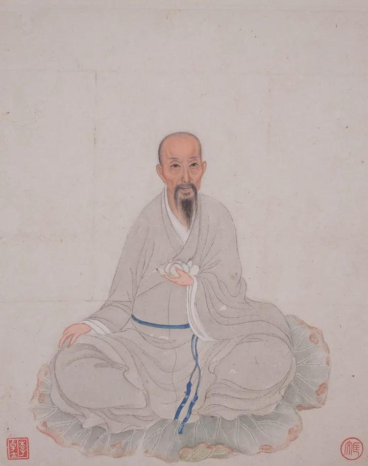释大汕绘长寿寺僧像册部分画作