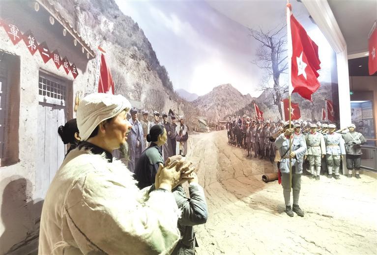南梁革命纪念馆展出的红二十六军成立场景