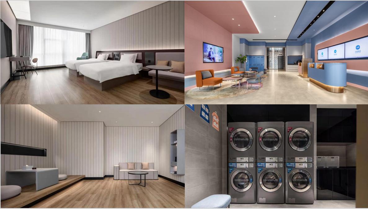 （汉庭太原新品旗舰店公区及客房内景）