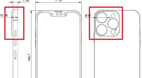 iPhone 13 Pro系列設(shè)計圖曝光：碩大的后攝簡直勸退