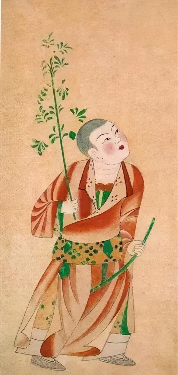 晚唐第9窟东壁南侧骑竹马图(特写,李其琼临摹)