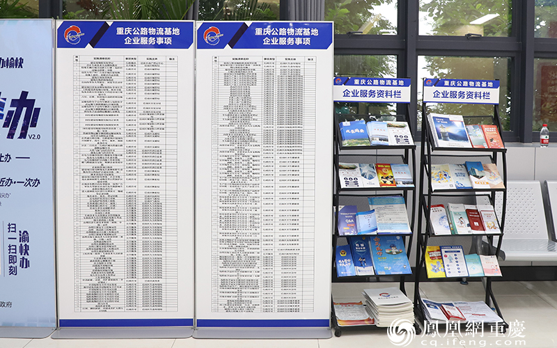 重庆公路物流基地企业服务事项栏和资料栏