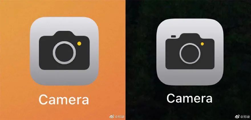 左为 iOS 15，右为 iOS 14。图片来自：微博@郑峻